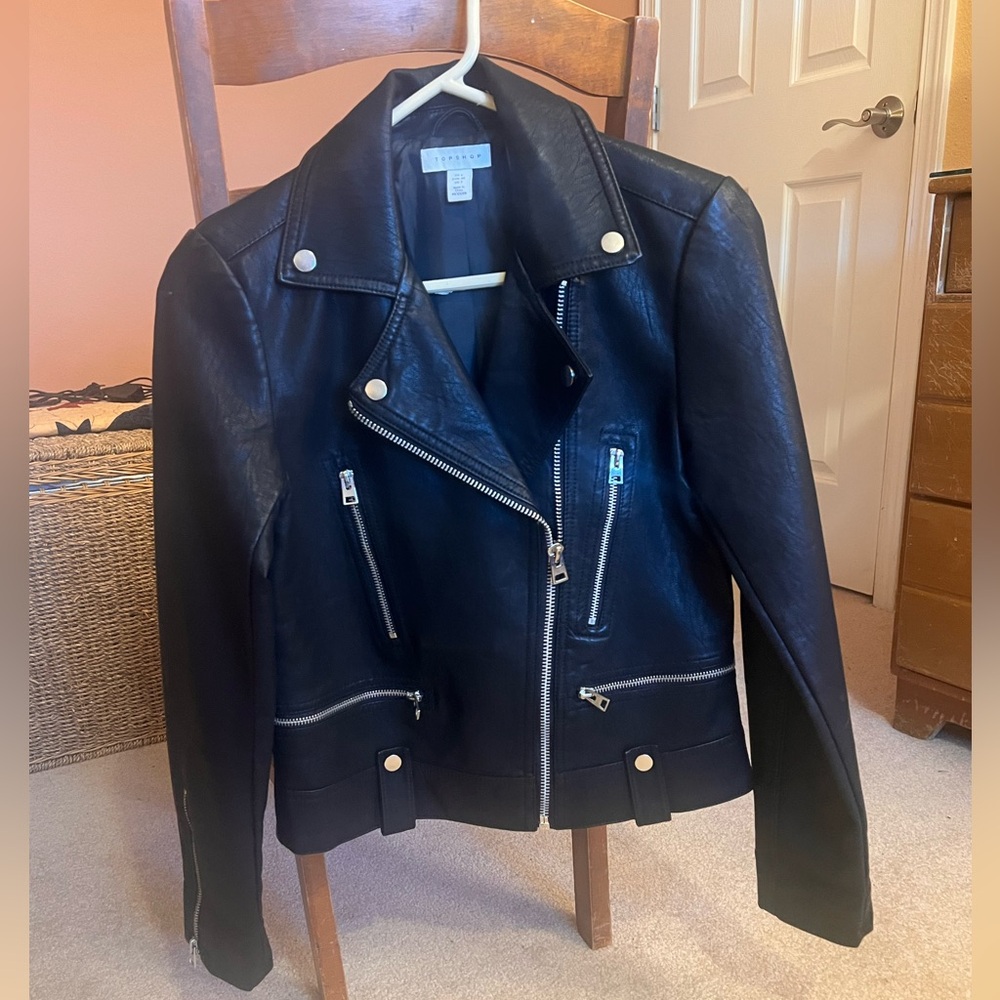Topshop Faux Leather Moto Jacket LIKE NEW